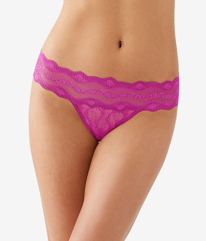 Lace Kiss Thong: Fuchsia Red