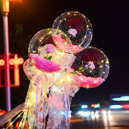 LED Luminous Balloon Rose Bouquet (Do-it-yourself package)