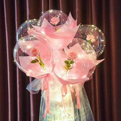 LED Luminous Balloon Rose Bouquet (Do-it-yourself package)