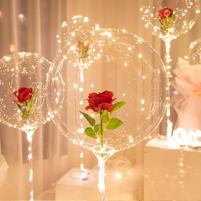 LED Luminous Balloon Rose Bouquet (Do-it-yourself package)