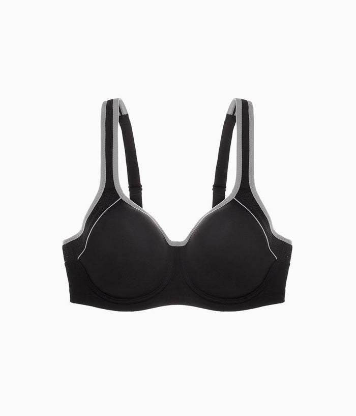 Lindsey Sport Contour Underwire Bra: Black/Lilac Gray