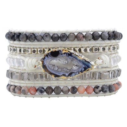 Magical Labradorite &amp; Druzy Crystal Braided Bracelet