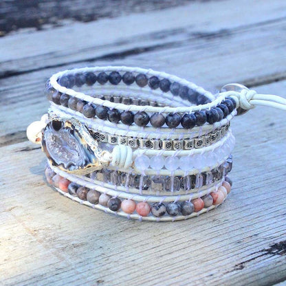 Magical Labradorite &amp; Druzy Crystal Braided Bracelet