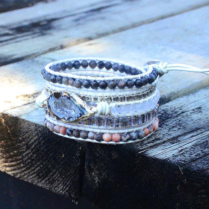 Magical Labradorite &amp; Druzy Crystal Braided Bracelet