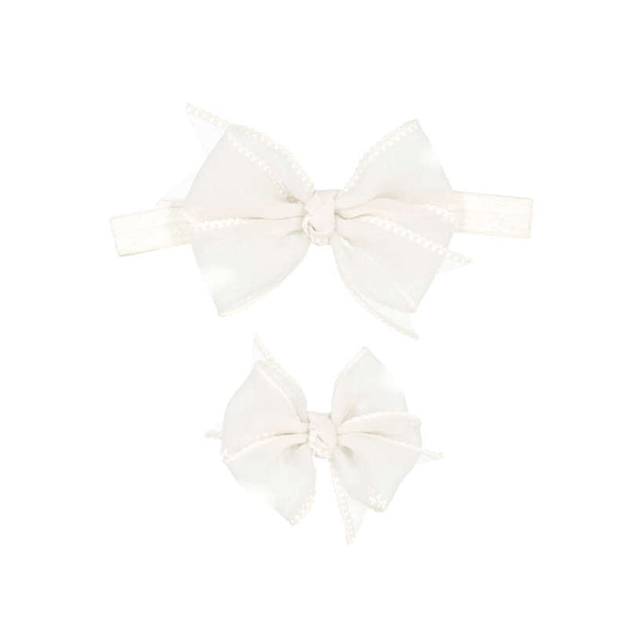Mayoral Headband and Hairclip Set - Cream