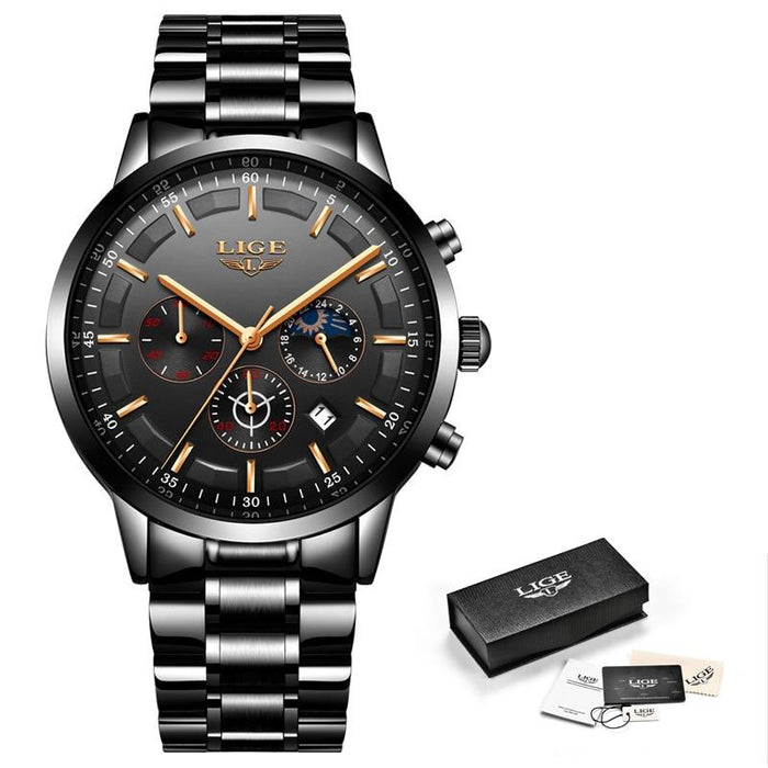 Military Black Steel Watch