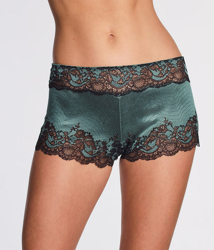 Modern Affair Boyshort: Silver Pine/Black