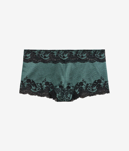 Modern Affair Boyshort: Silver Pine/Black