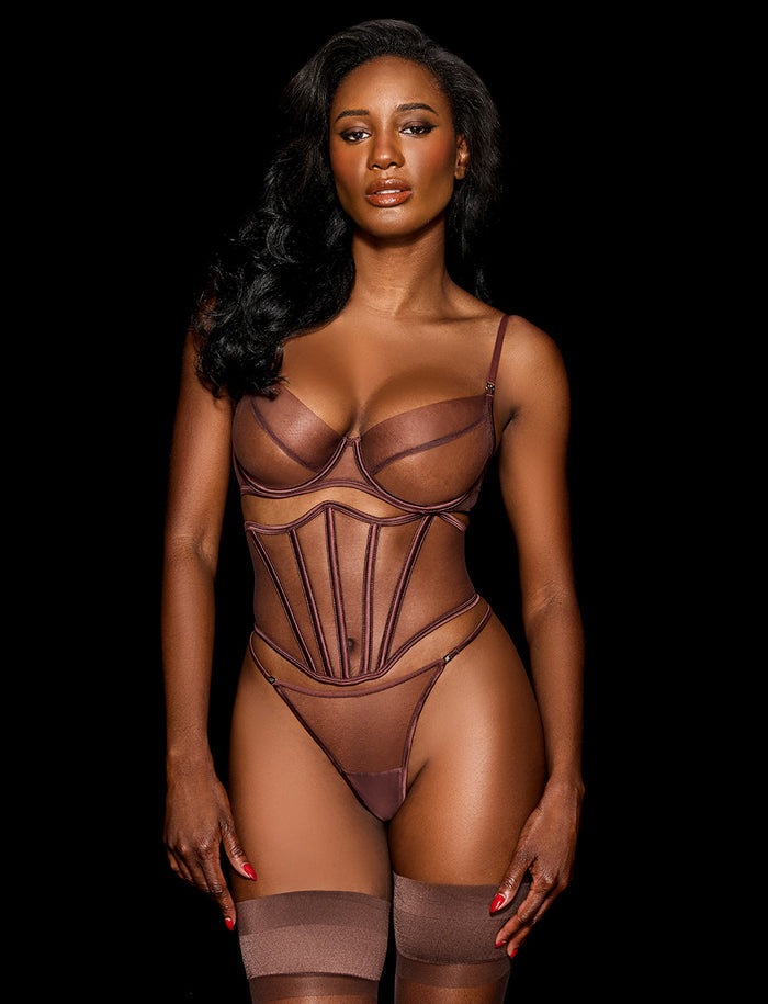 Nakeds 2.0 Mahogany 3 Piece Lingerie Set
