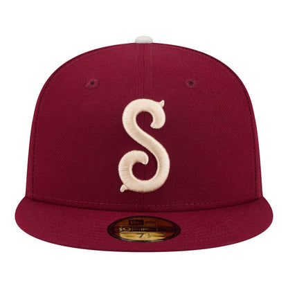 New Era Hub City Spartanburgers Dark Red Minor League Theme Nights 59FIFTY Fitted Hat