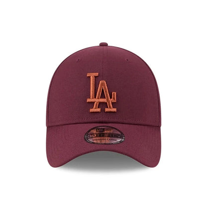 NEW ERA LA Dodgers MLB Frosted Rust Dark Red 39THIRTY Stretch Fit Cap