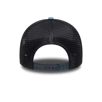 NEW ERA New Era Leather Patch Denim Navy 9FORTY A-Frame Trucker Adjustable Cap
