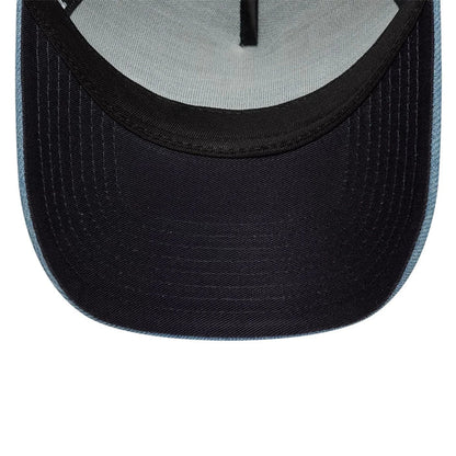 NEW ERA New Era Leather Patch Denim Navy 9FORTY A-Frame Trucker Adjustable Cap