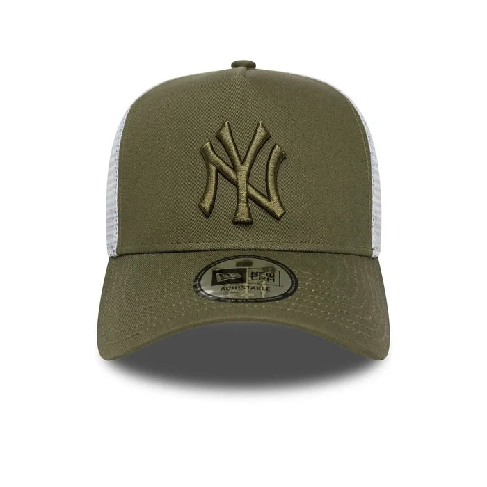 NEW ERA New York Yankees MLB League Essential Dark Green 9FORTY E-Frame Trucker Adjustable Cap