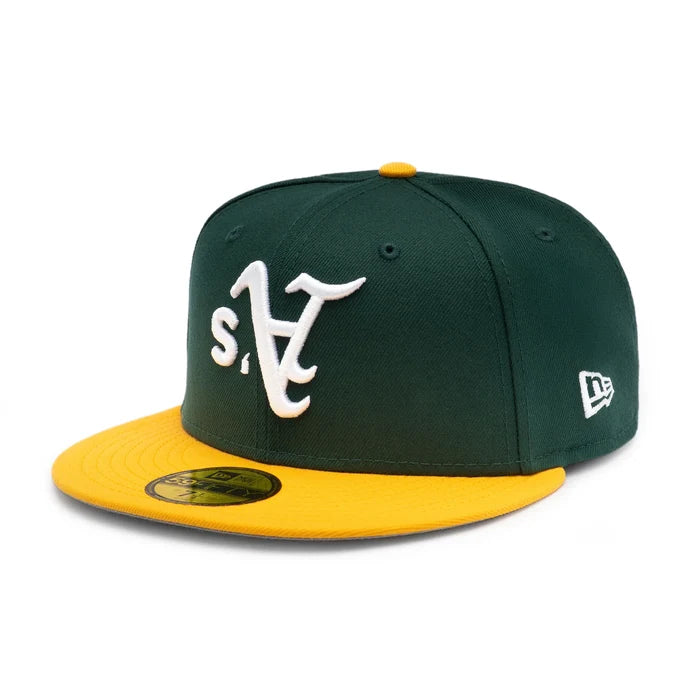 NEW ERA Oakland Athletics MLB Upside Down Dark Green 59FIFTY Fitted Cap