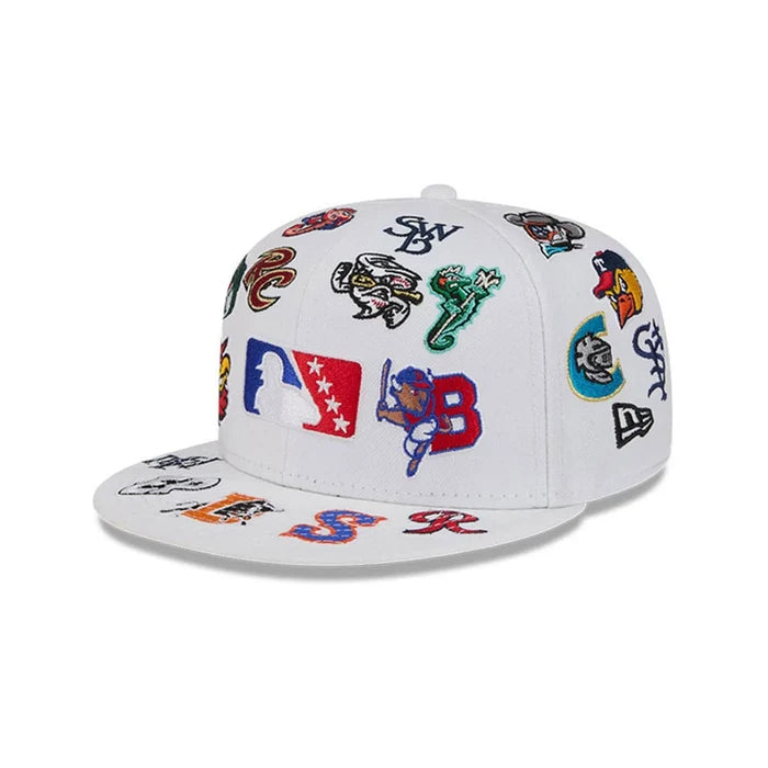 New Era White MiLB All Over 59FIFTY Fitted Cap (kopie)
