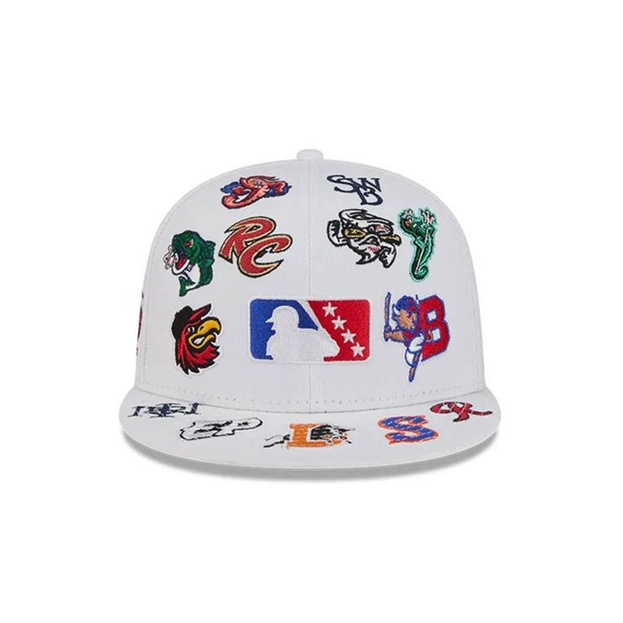 New Era White MiLB All Over 59FIFTY Fitted Cap (kopie)
