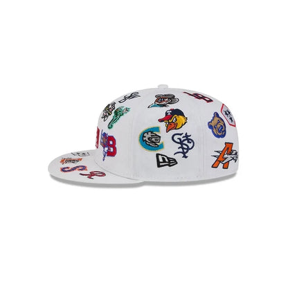 New Era White MiLB All Over 59FIFTY Fitted Cap (kopie)