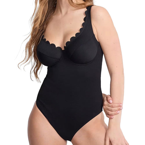 Panache Spirit Rita Plunge Swimsuit SW1780 Black Front