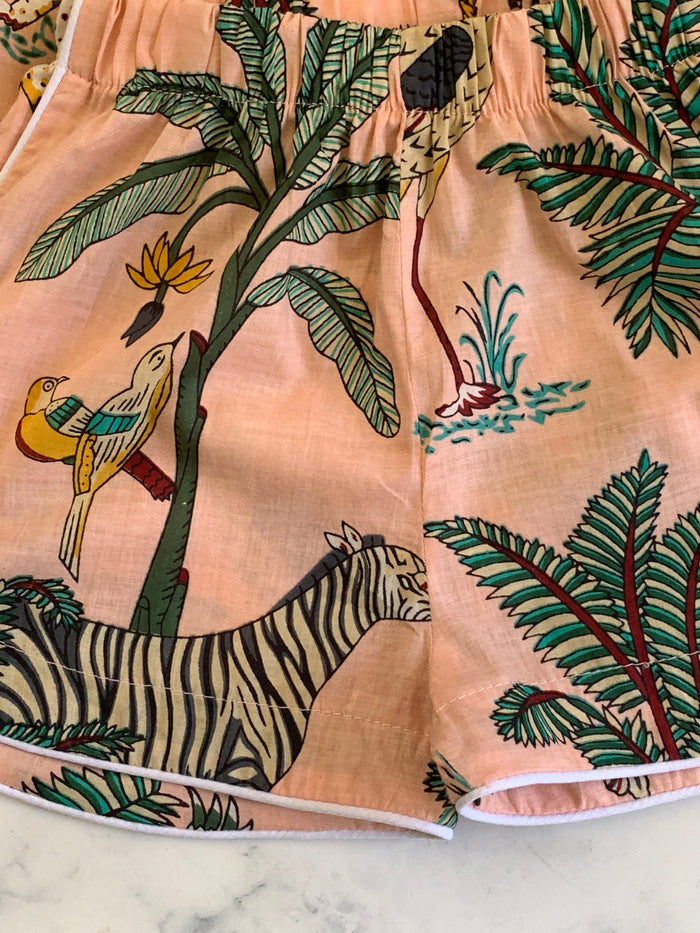 Peachy Pink Jungle Indian Cotton Pyjamas - Love Sam