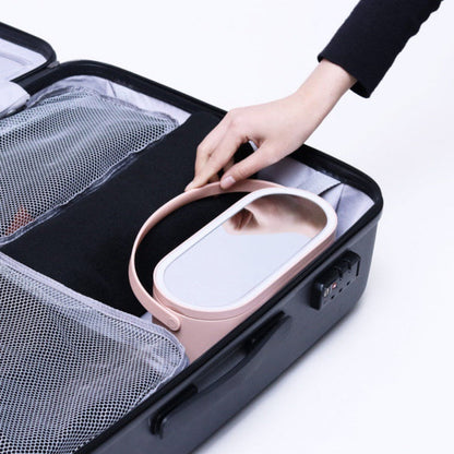 Portable makeup organizer with LED light
