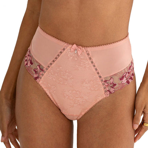 Pour Moi Sofia Lace Deep Brief PM3834 Soft Pink Mulberry Front