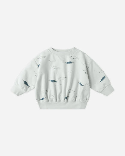 Quincy Mae Relaxed Fleece Sweatshirt - Narwhals