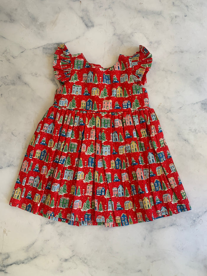Red Christmas houses dress - Love Sam