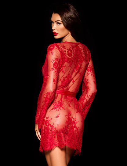 Red Love Lace Robe