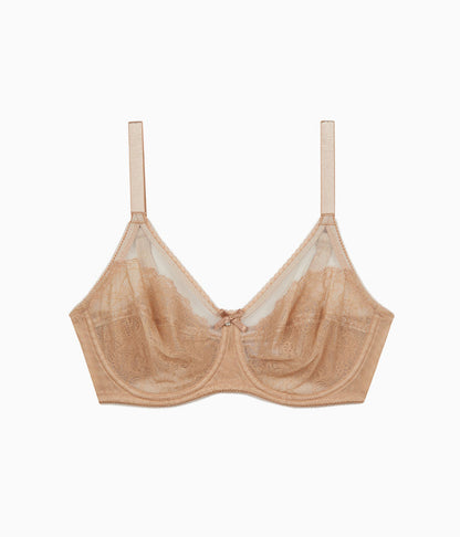 Retro Chic Full Figure Underwire Bra: Toast