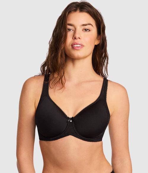 Retro Chic Underwire T-Shirt Bra: Black