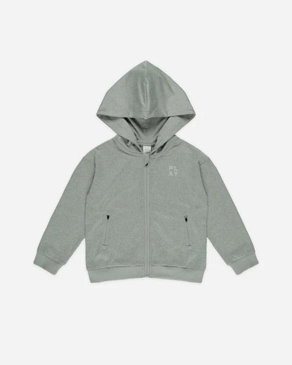 Rylee & Cru Zip-up Tech Hoodie - Heathered Eucalyptus