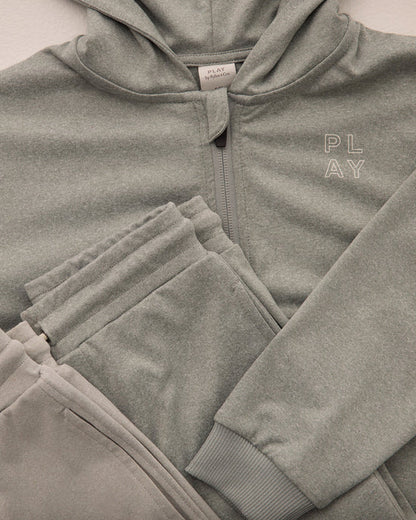 Rylee & Cru Zip-up Tech Hoodie - Heathered Eucalyptus