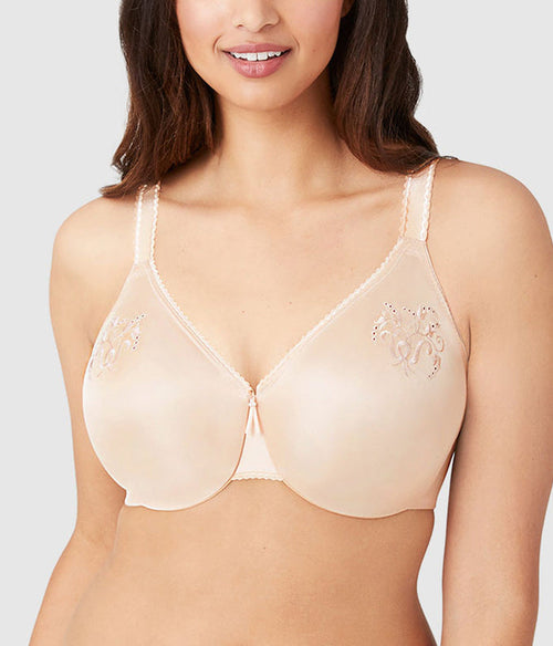 Slimline Seamless Underwire Minimizer Bra: Sand