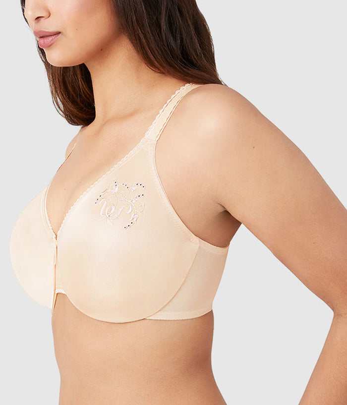 Slimline Seamless Underwire Minimizer Bra: Sand