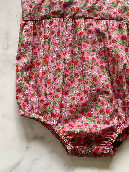 Strawberry Pinafore Romper - Love Sam