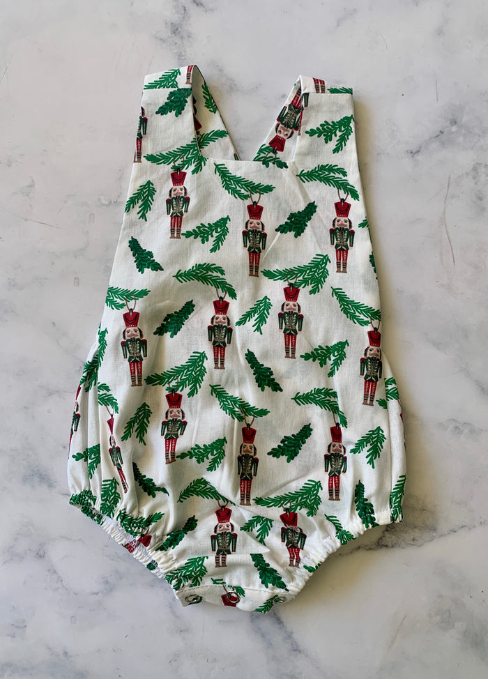 White Nutcracker Christmas Romper - Love Sam