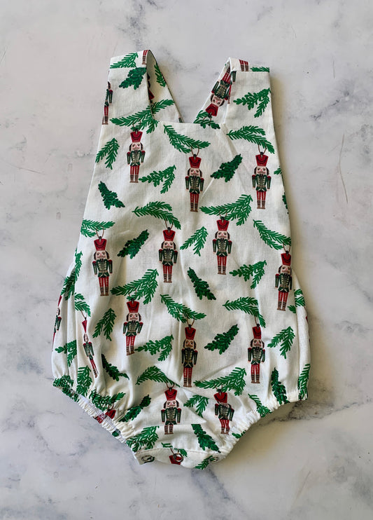 White Nutcracker Christmas Romper - Love Sam