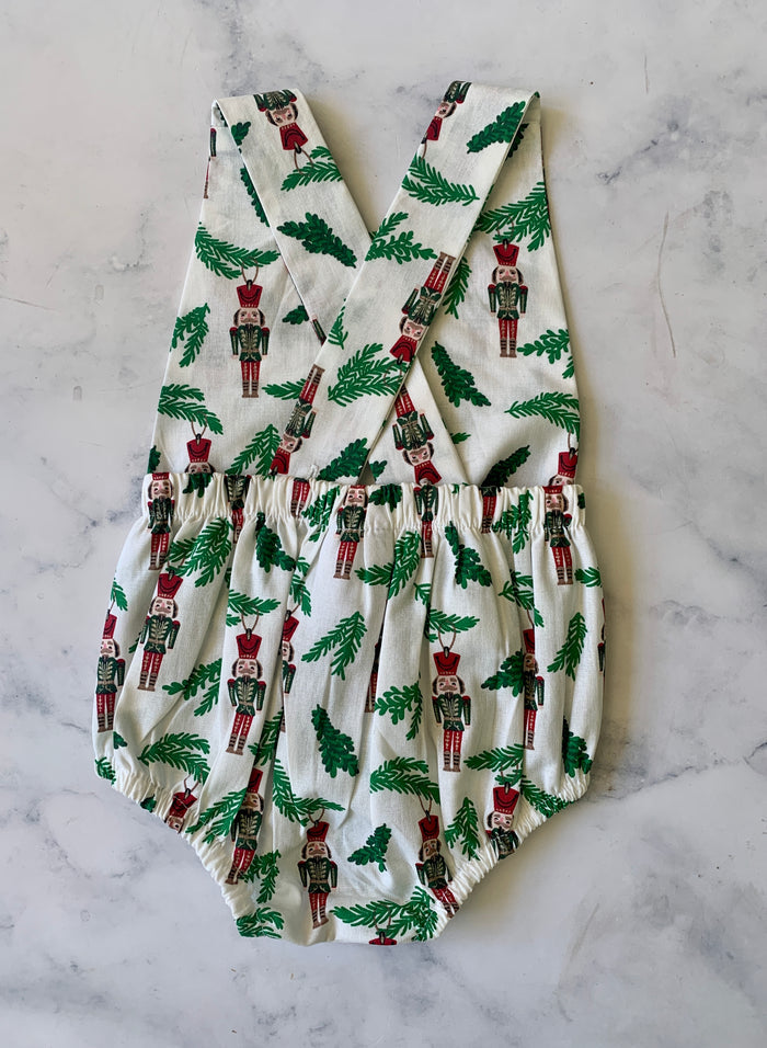 White Nutcracker Christmas Romper - Love Sam