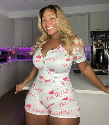 Yes Daddy shorts onesie - We Stay Pretty